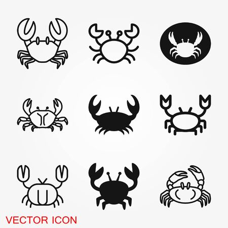 Crab vector icon. crab sign on background. crab icon for web and appのイラスト素材