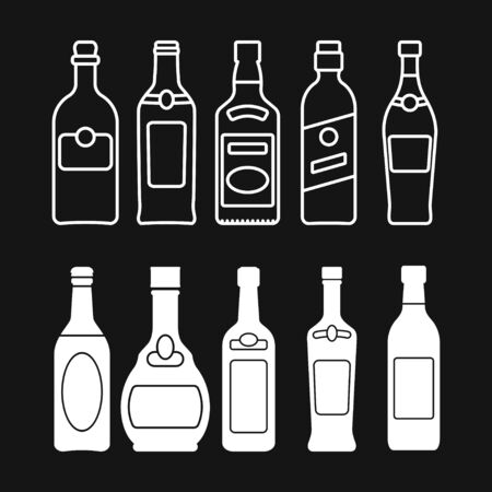 Bottle icon flat sign for mobile concept and web design. Drink Bottle for fitness solid icon. Symbol, logo illustrationのイラスト素材