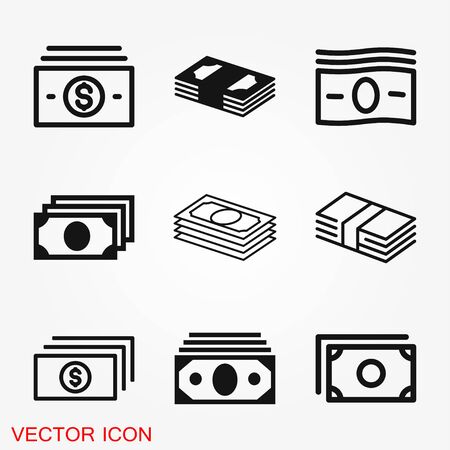Currency Banknotes vector icon. Illustration style is a flat iconic bicolor intensive red and black symbol on white background.のイラスト素材