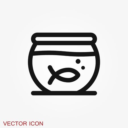 Vector aquarium fish silhouette illustration, icon for your design.のイラスト素材