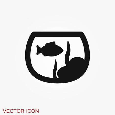 Vector aquarium fish silhouette illustration, icon for your design.のイラスト素材