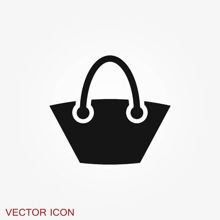 Shopping bag icon vector. Flat design style on background.のイラスト素材