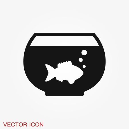 Vector aquarium fish silhouette illustration, icon for your design.のイラスト素材