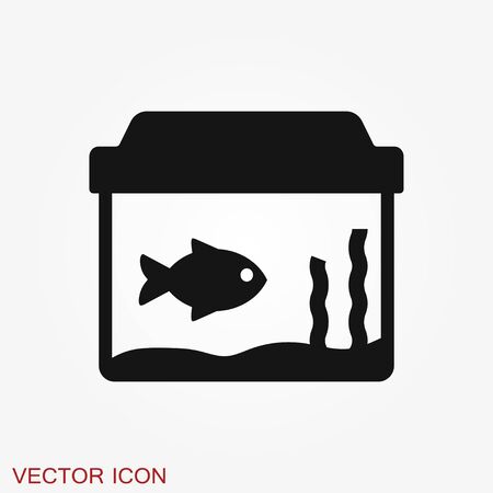 Vector aquarium fish silhouette illustration, icon for your design.のイラスト素材