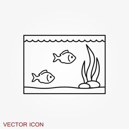 Vector aquarium fish silhouette illustration, icon for your design.のイラスト素材