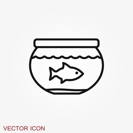 Vector aquarium fish silhouette illustration, icon for your design.のイラスト素材