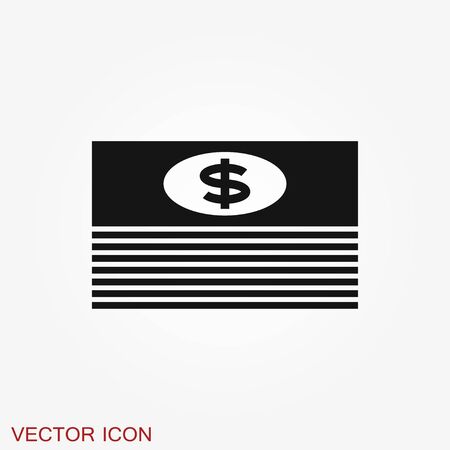 Currency Banknotes vector icon. Illustration style is a flat iconic bicolor intensive red and black symbol on white background.のイラスト素材