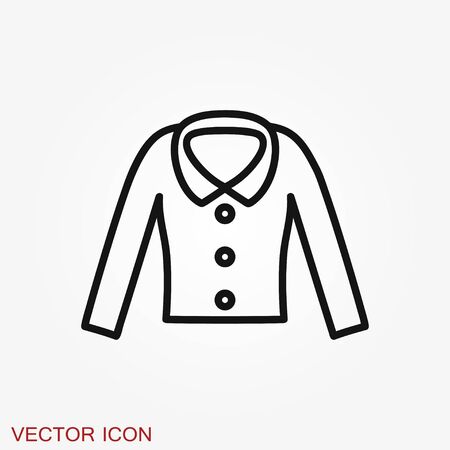 Woman blouse, tunic flat icon. Classic women apparel store sign.のイラスト素材