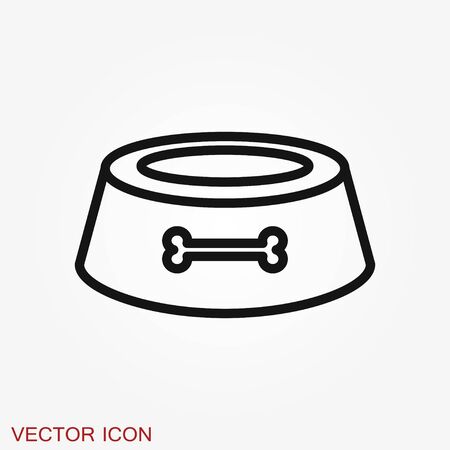 Pet food bowl vector icon french bulldog symbol dog food bone paw heart cartoon illustration clip art graphic simpleのイラスト素材