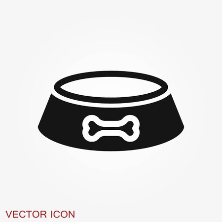 Pet food bowl vector icon french bulldog symbol dog food bone paw heart cartoon illustration clip art graphic simpleのイラスト素材