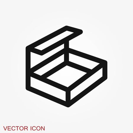 Box icon in modern style. High quality pictogram for web site design and mobile apps. Vector illustration on a white background.のイラスト素材