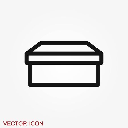 Box icon in modern style. High quality pictogram for web site design and mobile apps. Vector illustration on a white background.のイラスト素材
