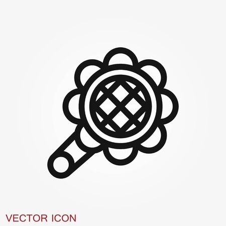 Brooch icon. Flat design, linear and color styles. Flower shape brooch. Isolated vector illustrationsのイラスト素材