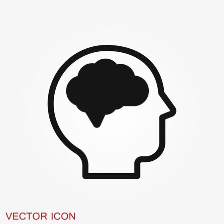 Brain vector icon. Simple illustration isolated on background for graphic and web design.のイラスト素材