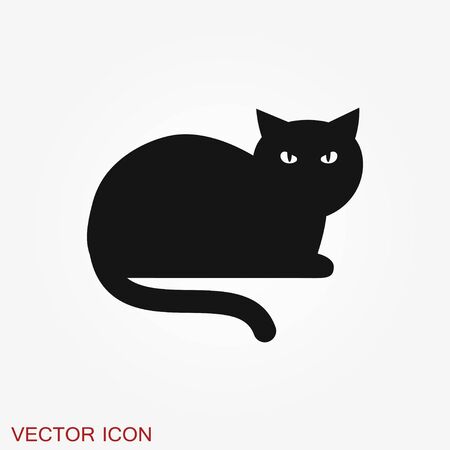 Cat icon. design vector template Flat style.Home pet veterinary clinic store  concept iconのイラスト素材