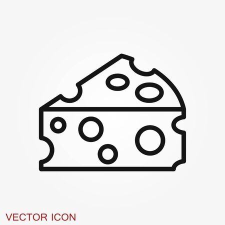 Cheese icon vector, filled flat sign, solid pictogram isolated on white, illustrationのイラスト素材