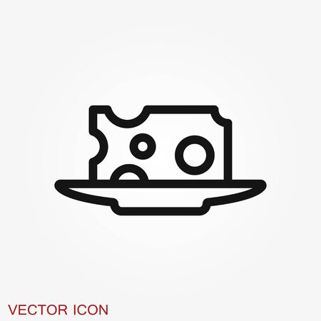 Cheese icon vector, filled flat sign, solid pictogram isolated on white, illustrationのイラスト素材