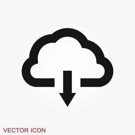 Cloud icon, outline and solid vector illustration, linear pictogram isolated on grayのイラスト素材