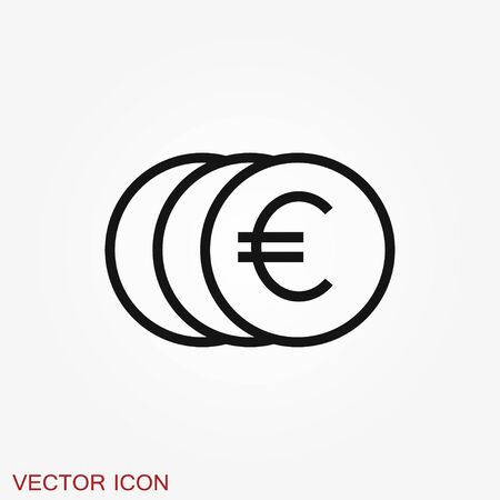 Coins Icon isolated on background. Money symbol for web site design, app, UI. Editable stroke. Vector illustration, EPS10のイラスト素材