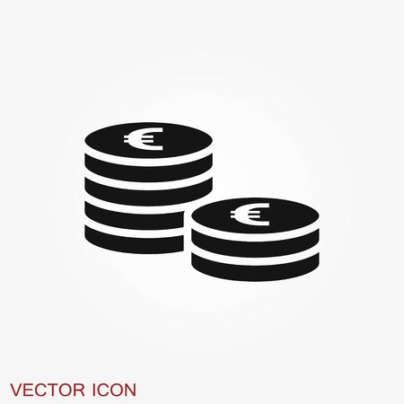 Coins Icon isolated on background. Money symbol for web site design, app, UI. Editable stroke. Vector illustration, EPS10のイラスト素材
