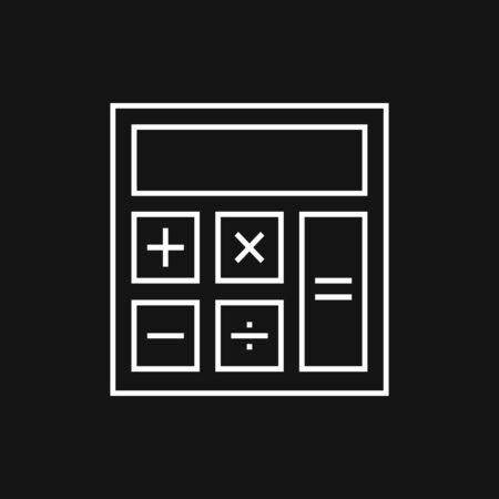 Calculator icon vector. Savings, finances sign isolated on white, economy concept, Trendy Flat style for graphic design, Web site, UI.のイラスト素材