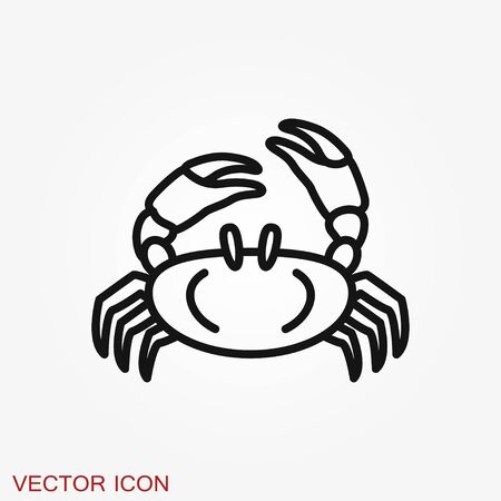 Crab vector icon. crab sign on backgroundのイラスト素材
