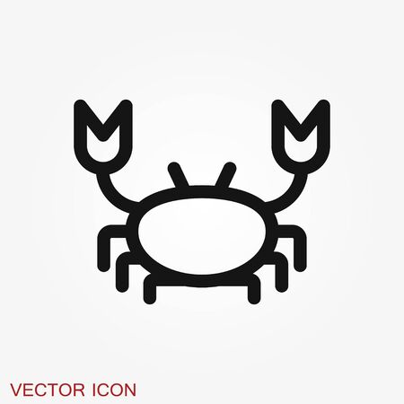 Crab vector icon. crab sign on background. crab icon for web and appのイラスト素材