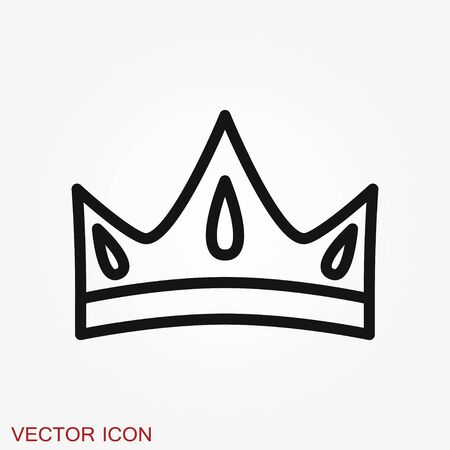 Crown Icon in trendy flat style isolated on background.のイラスト素材