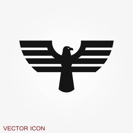 Eagle icon. design vector template, Luxury corporate heraldic Falcon Phoenix Hawk bird Logotype concept icon.のイラスト素材
