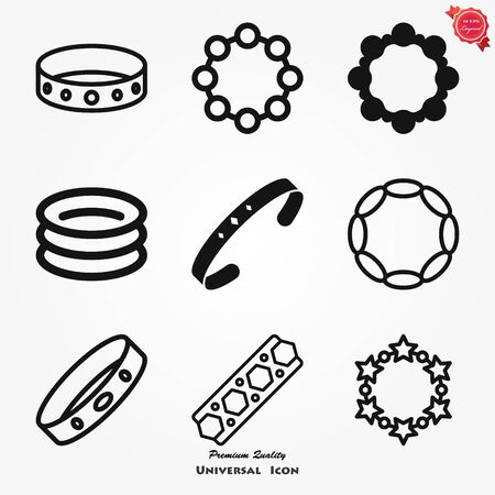 Bracelet icon. Jewelry Icon. Premium quality graphic design. Signs, outline symbols collection, simple icon for websites, web design, mobile app on white backgroundのイラスト素材