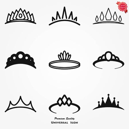 Vector Diadem icon in flat style. Royalty crown illustration pictogram. King, princess royalty business splash effect concept.のイラスト素材