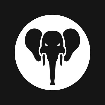 Elephant vector logo line art illustration memory iconのイラスト素材