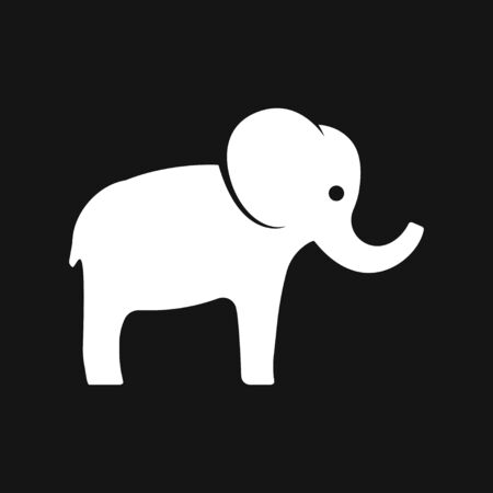 Elephant vector logo line art illustration memory iconのイラスト素材