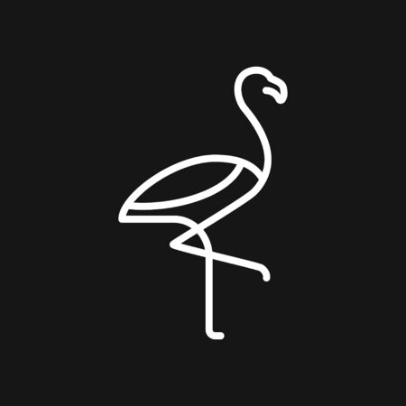 Flamingo icon, minimalistic vector illustration, symbol of birdのイラスト素材