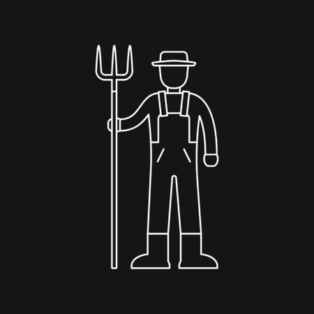 Farmer icon - vector farmer avatar or symbolのイラスト素材