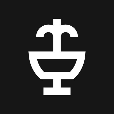 Fountain icon, vector illustration fountain with water splash. City element. Grey fountain iconのイラスト素材