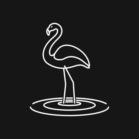 Flamingo icon, minimalistic vector illustration, symbol of birdのイラスト素材