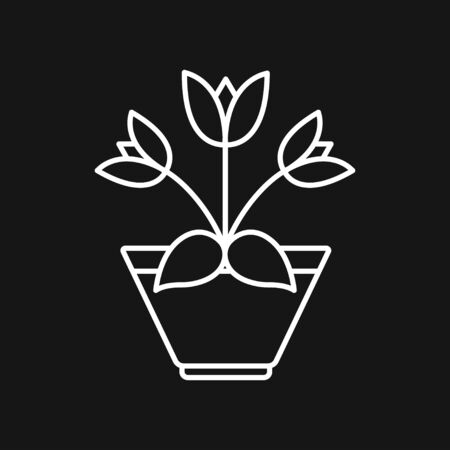 Flowerpot icon, vectorized plants in a pot, flowerのイラスト素材