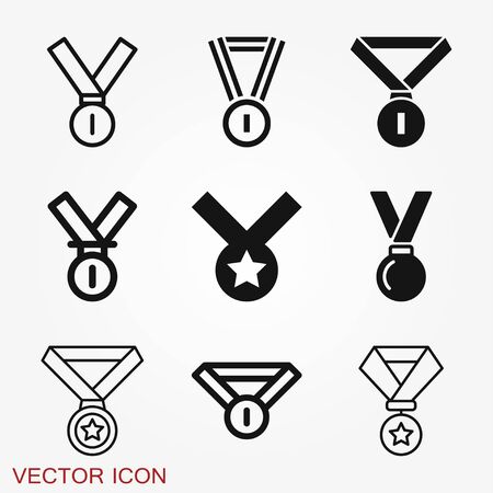 Medal icon isolated on background. Vector illustration. Flat design.のイラスト素材