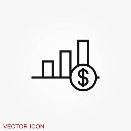 Graph growth graphics vector icon isolated on backgroundのイラスト素材