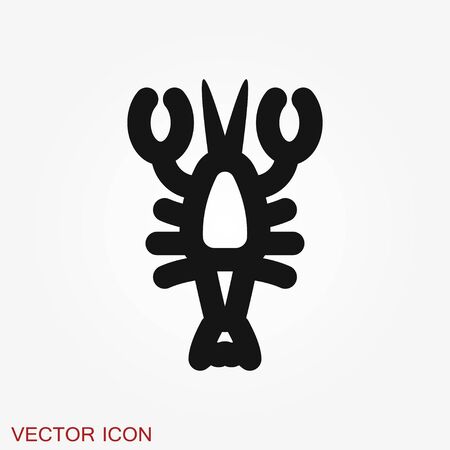 Lobster icon vector, food symbol isolated on background.のイラスト素材