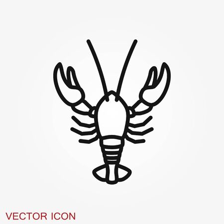 Lobster icon vector, food symbol isolated on background.のイラスト素材