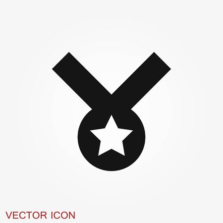 Medal icon isolated on background. Vector illustration. Flat design.のイラスト素材