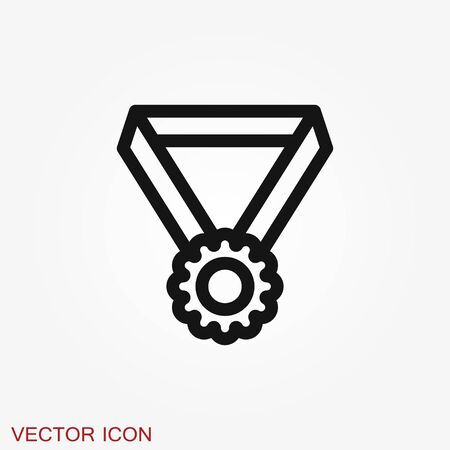 Medal icon isolated on background. Vector illustration. Flat design.のイラスト素材