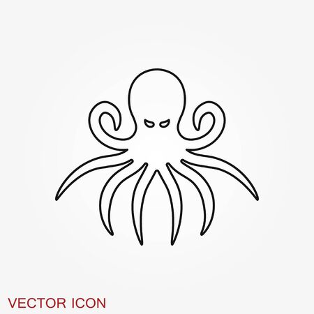 Octopus icon. Vector of an octopus design on background. Aquatic animals.のイラスト素材