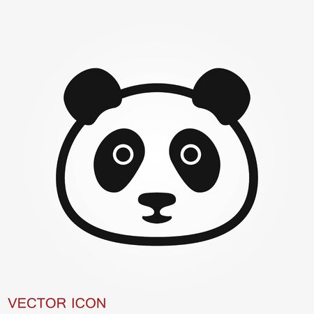 Panda icon. Vector image of a pandaのイラスト素材
