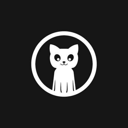 Kitty Vector Icon. Cat symbol isolated on backgroundのイラスト素材