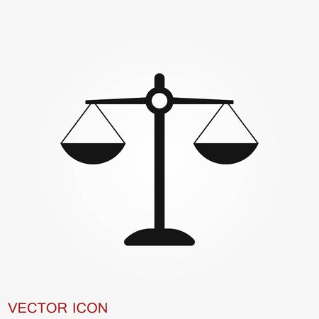 Scales icon. Scales of justice vector icon. Court of law symbol. Flat signsのイラスト素材