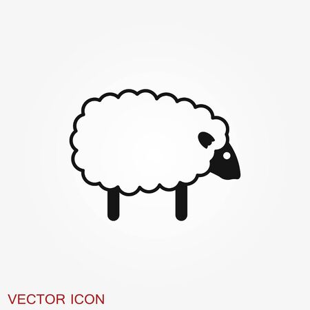 Sheep vector icon on a background. Logo design for the company.のイラスト素材