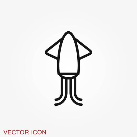 Squid icon. Abstract squid on background. Vector illustrationのイラスト素材